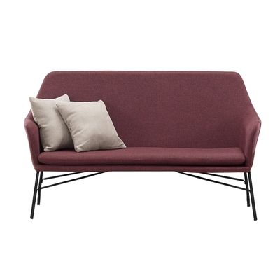 Boden-麥希亞紫紅色布沙發雙人座椅/二人座沙發椅-贈抱枕