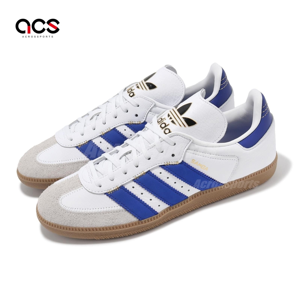 adidas 休閒鞋 Samba OG 男鞋 女鞋 白 藍 皮革 麂皮 德訓鞋 情侶鞋 愛迪達 IF1813