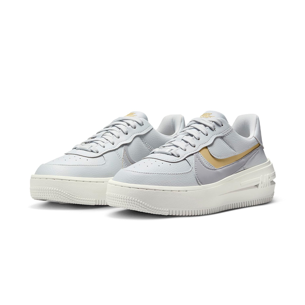 Nike Air Force 1 PLT.AF.ORM 女鞋白灰色厚底雙勾休閒運動休閒鞋DJ9946