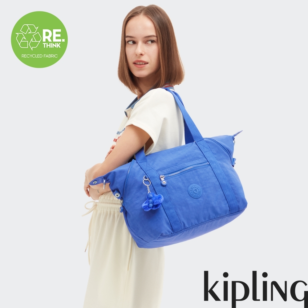 Kipling 深邃亮藍色手提側背包-ART