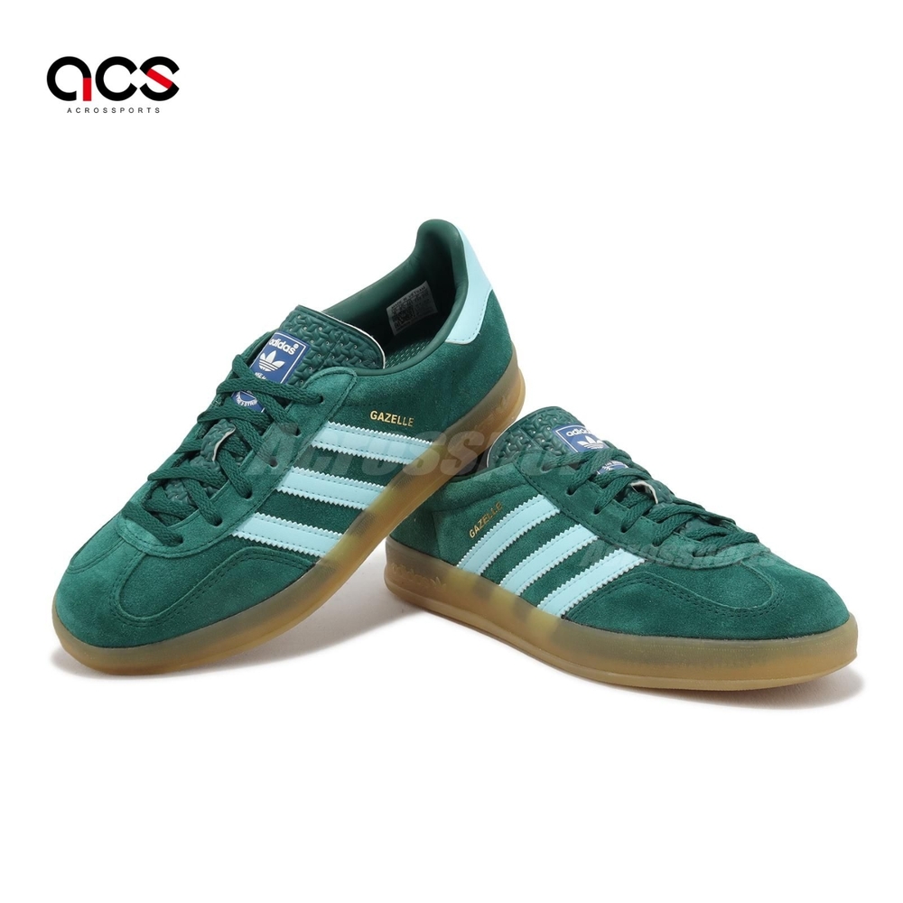 adidas 休閒鞋Gazelle Indoor 綠藍男鞋女鞋復古膠底麂皮愛迪達IG9979