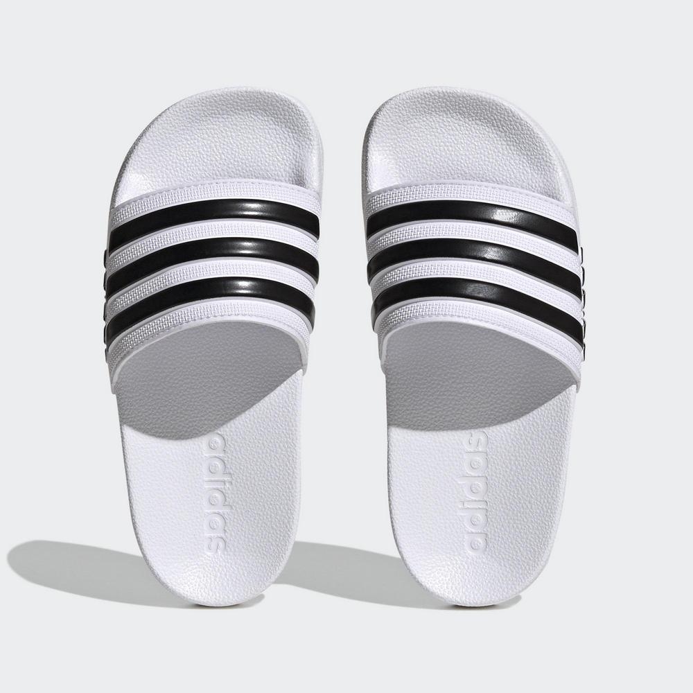 ADIDAS ADILETTE SHOWER K 男女大童拖鞋-白黑-HP7606