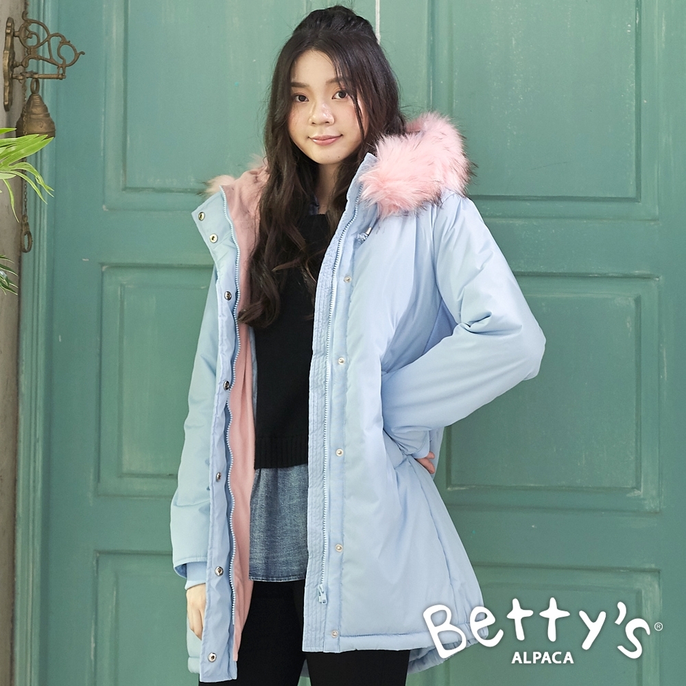 betty’s貝蒂思　星星繡線鋪棉連帽外套(淺藍)