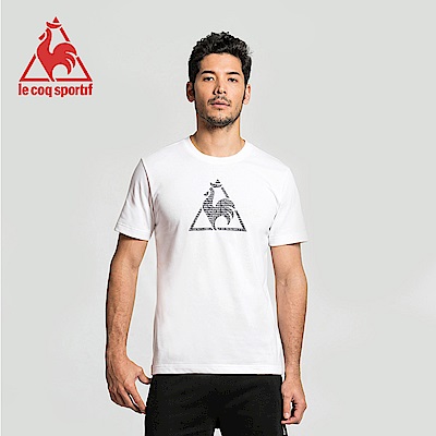 le coq sportif 法國公雞牌經典圓領LOGO印花短袖T恤 男-白