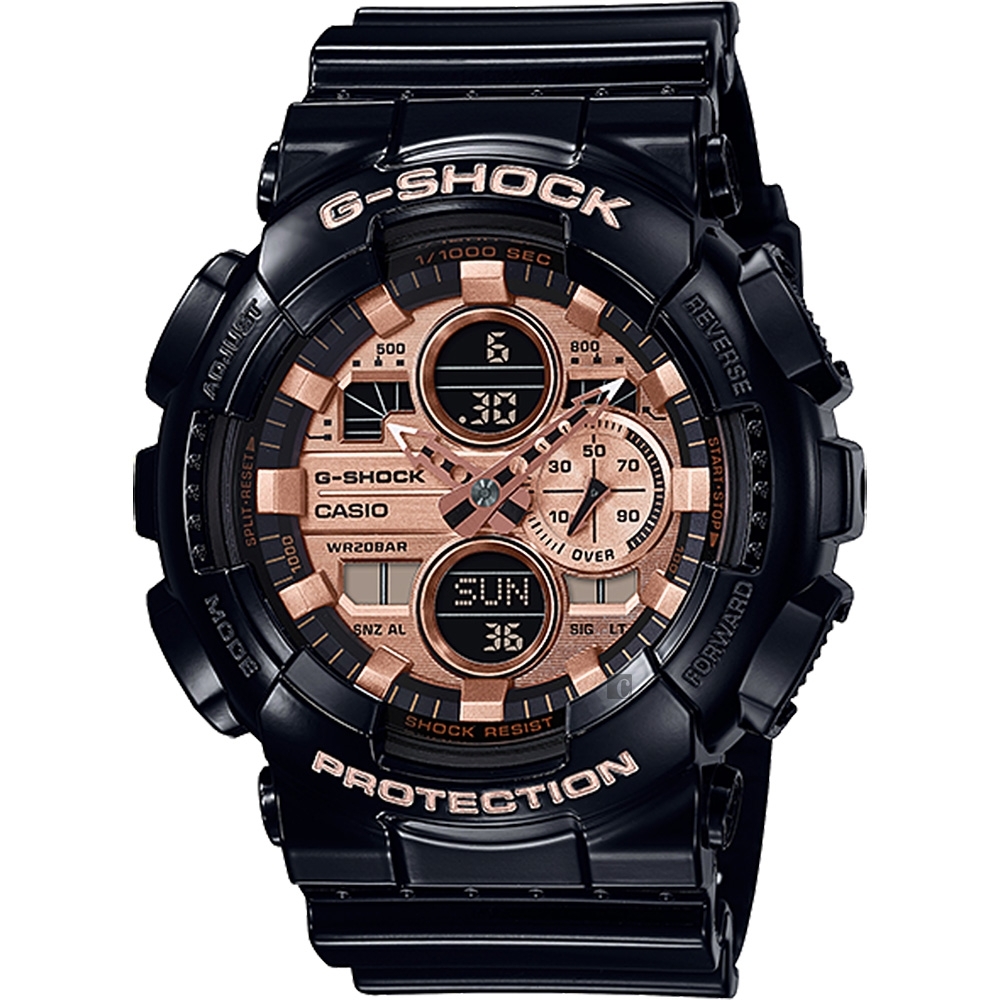 CASIO 卡西歐 G-SHOCK 人氣玫瑰金手錶(GA-140GB-1A2)