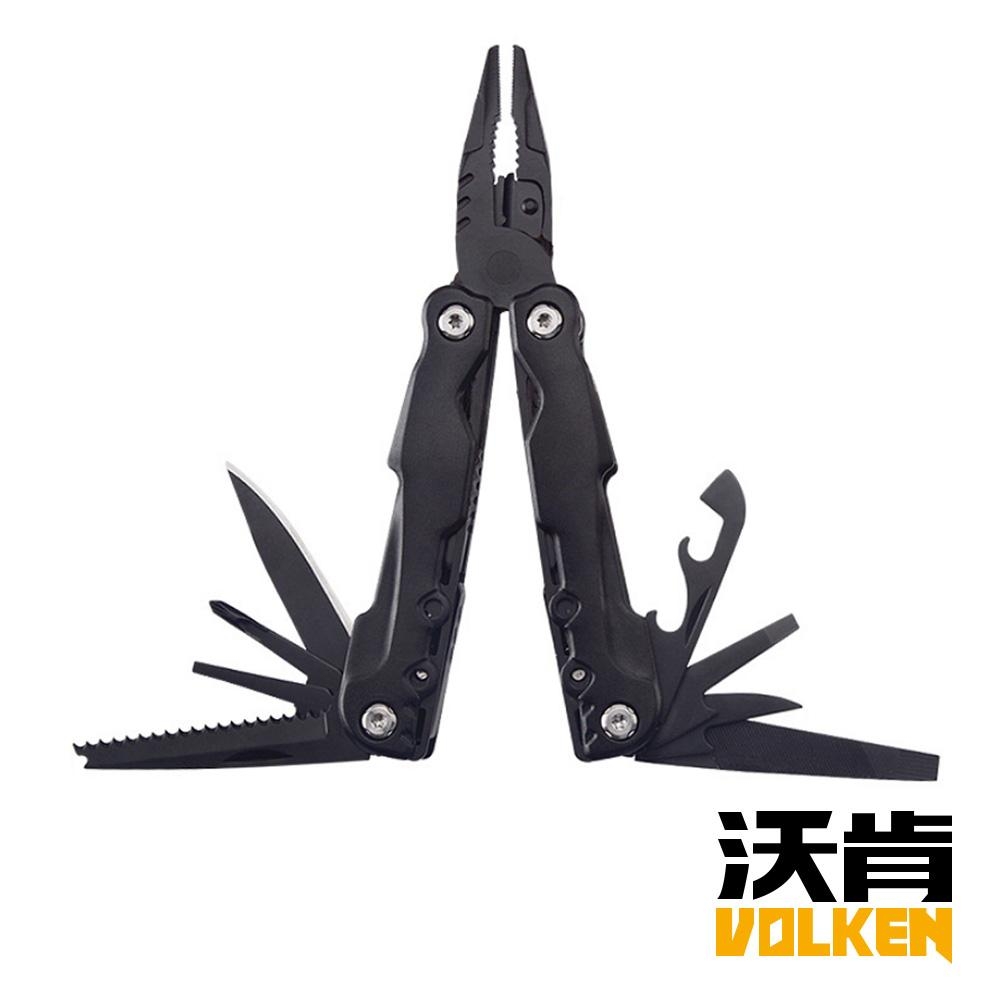 VOLKEN 沃肯 11合1 戶外野營居家多功能摺疊工具鉗/刀鉗 859A-H