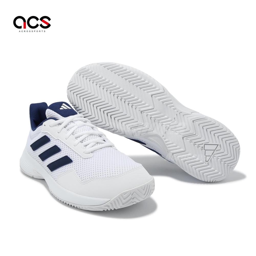 adidas 網球鞋Game Spec 2 男鞋女鞋白黑網布皮革緩衝運動鞋愛迪達 