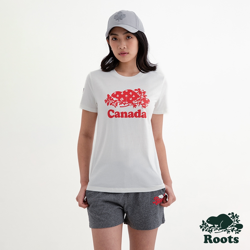 Roots 女裝- CANADA COOPER短袖T恤-白色