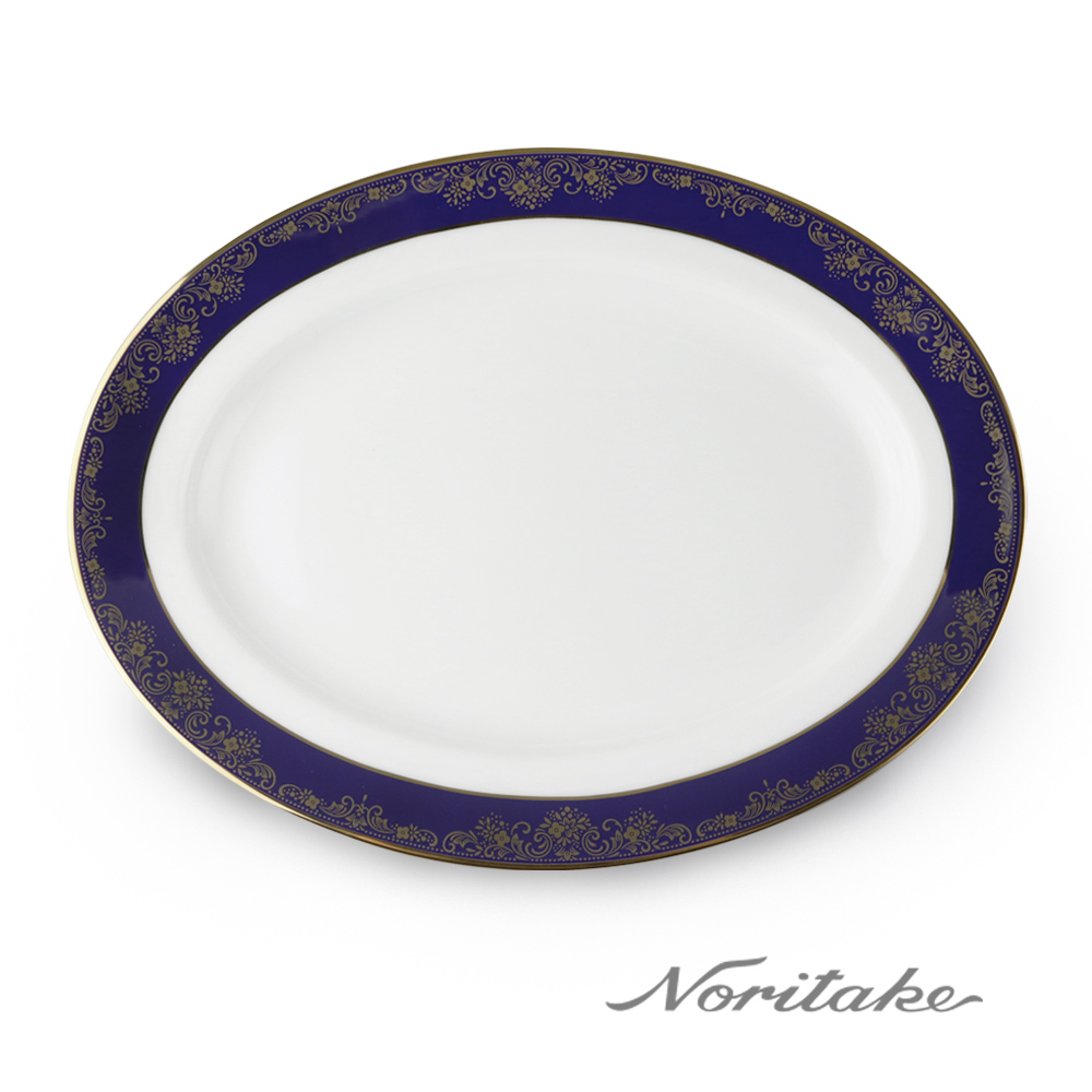 【Noritake 】藍色樂章橢圓盤29CM