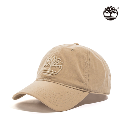 Timberland 中性淺米色棉質帆布棒球帽|A1E9M269