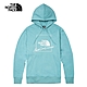 【The North Face 官方旗艦】北面男女款淺藍色舒適保暖LOGO印花長袖帽T｜86RNLV2 product thumbnail 1