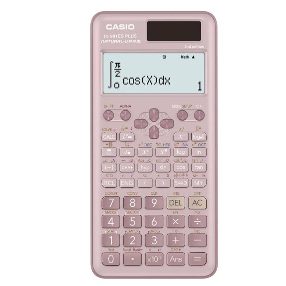 CASIO 新二代進化版12位數工程型新色計算機 (FX-991ES PLUS-2-PK)莫蘭迪藕粉