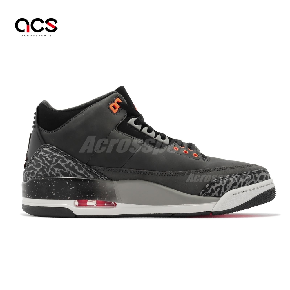 Nike Air Jordan 3 Retro Fear 恐懼3代男鞋爆裂紋深灰橘休閒鞋CT8532