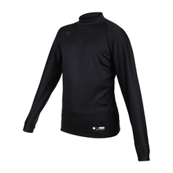DESCENTE 男高領長袖保暖衣-長袖T恤 刷毛 上衣 迪桑特 STD-658T-BLK 黑