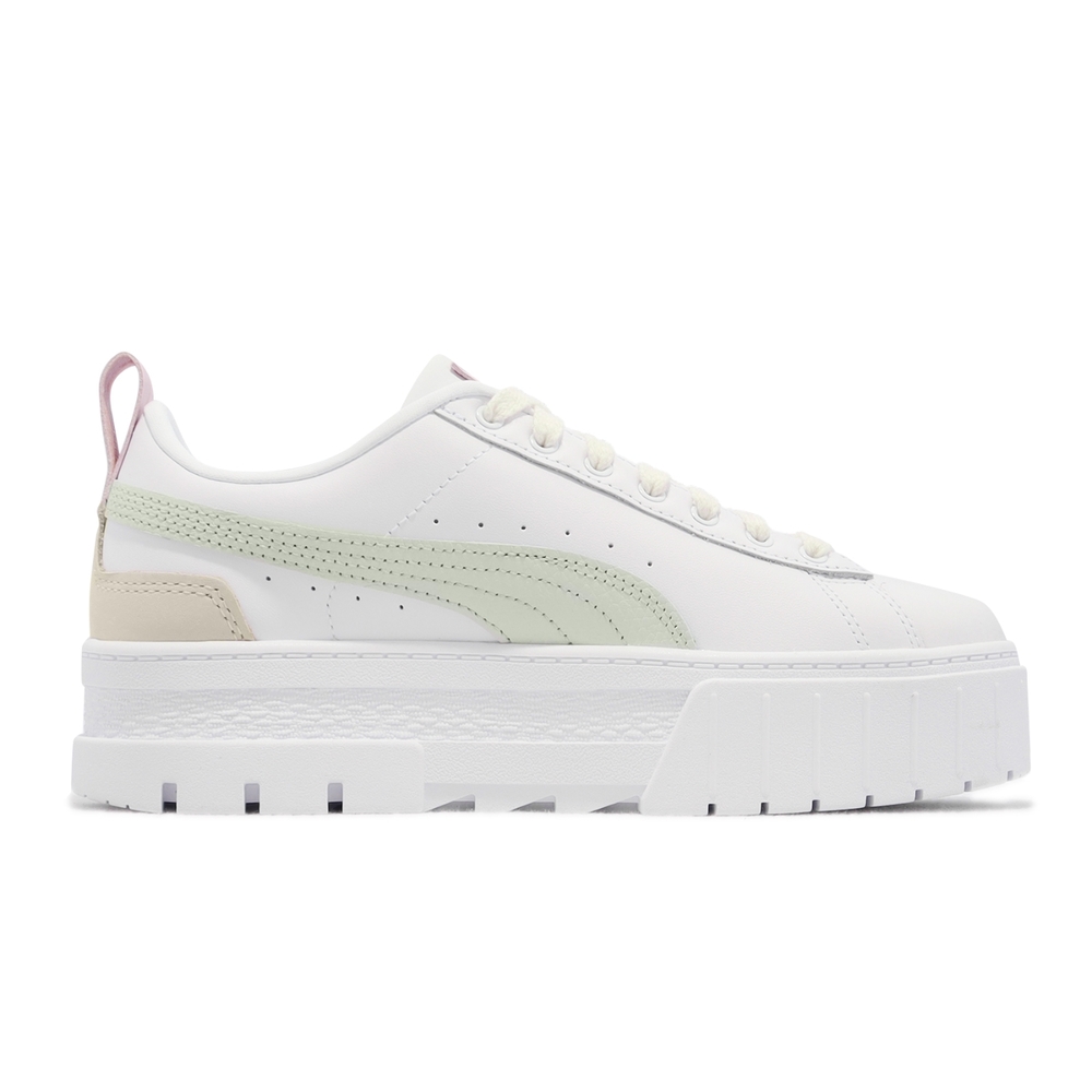 Puma 休閒鞋Mayze Luxe Wns 女鞋白淺綠嫩粉色基本款經典厚底增高