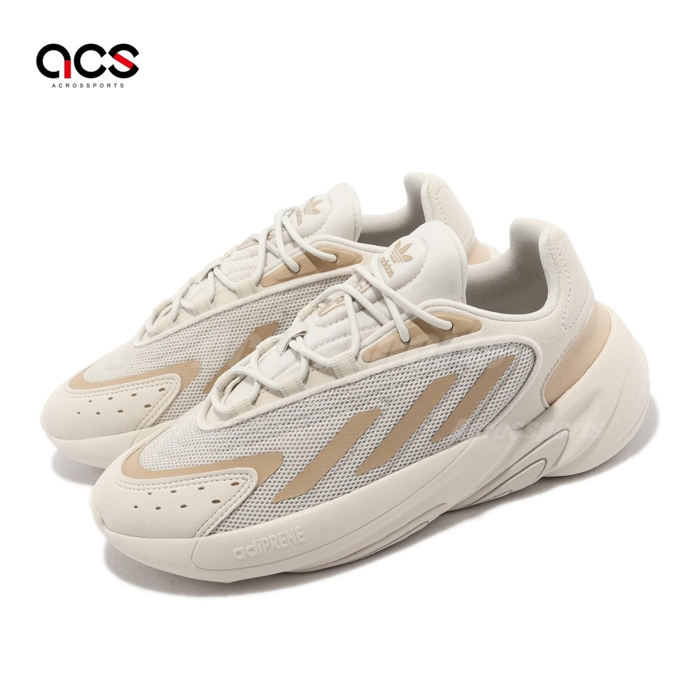 Adidas 休閒鞋Ozelia J 奶茶色愛迪達三葉草女鞋大童鞋百搭款復古GW3323