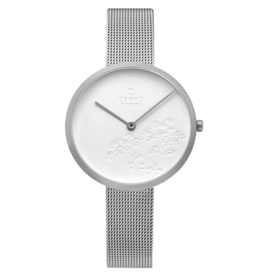 OBAKU 至臻經典美學女腕錶-銀X白(V219LXCHMC)/32mm