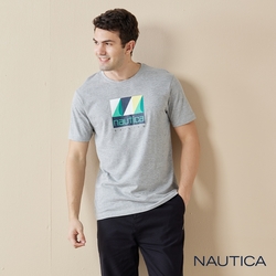 Nautica 男裝 時尚簡約LOGO短袖T恤-灰色