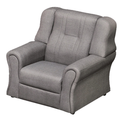 綠活居 雷凱時尚灰亞麻耐磨皮革單人座沙發椅-87x84x88cm免組