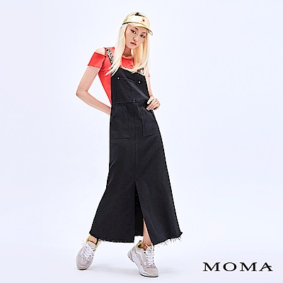 MOMA 迷彩肩帶斜紋吊帶裙