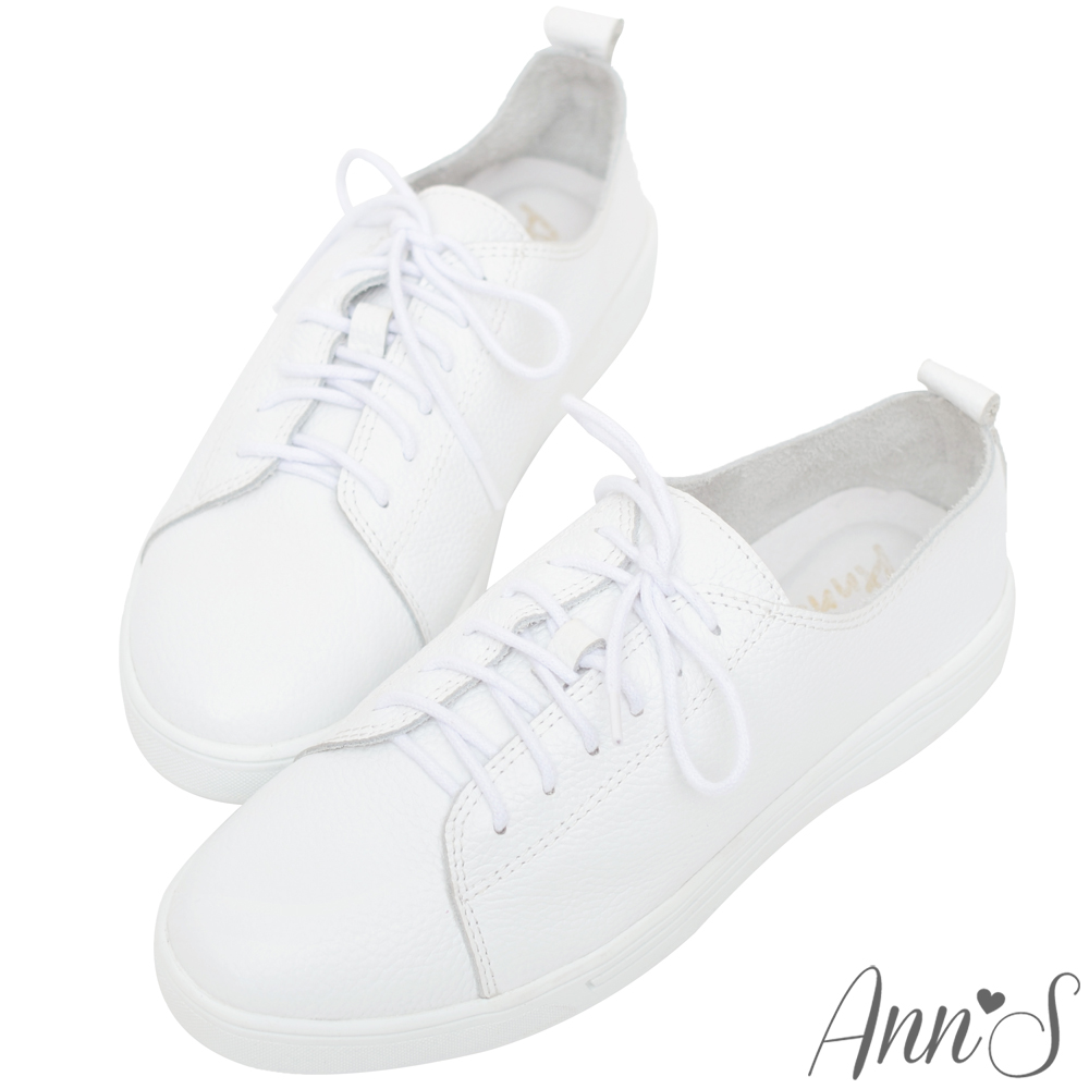 Ann’S第二代超軟真牛皮綁帶小白鞋-白(版型偏大)