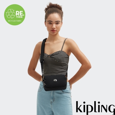 Kipling 經典百搭黑多層收納實用側背包-NEW MILDA