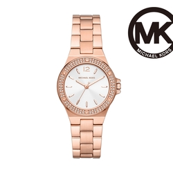 Michael Kors Lennox 絢麗時尚環鑽女錶 玫瑰金色不鏽鋼鍊帶 33MM MK7279