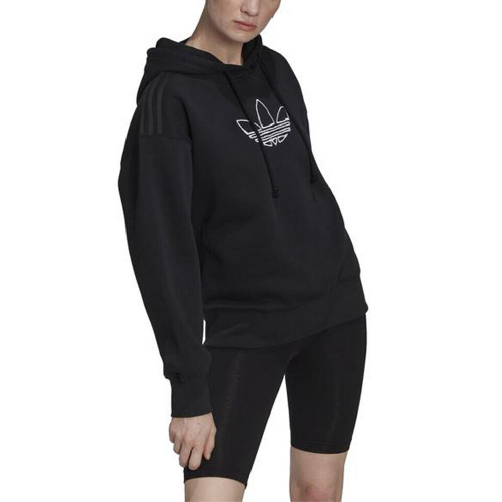 Adidas Graphic Hoodie [HM4896] 女 連帽上衣 帽T 國際版 休閒 寬鬆 保暖 棉質 黑