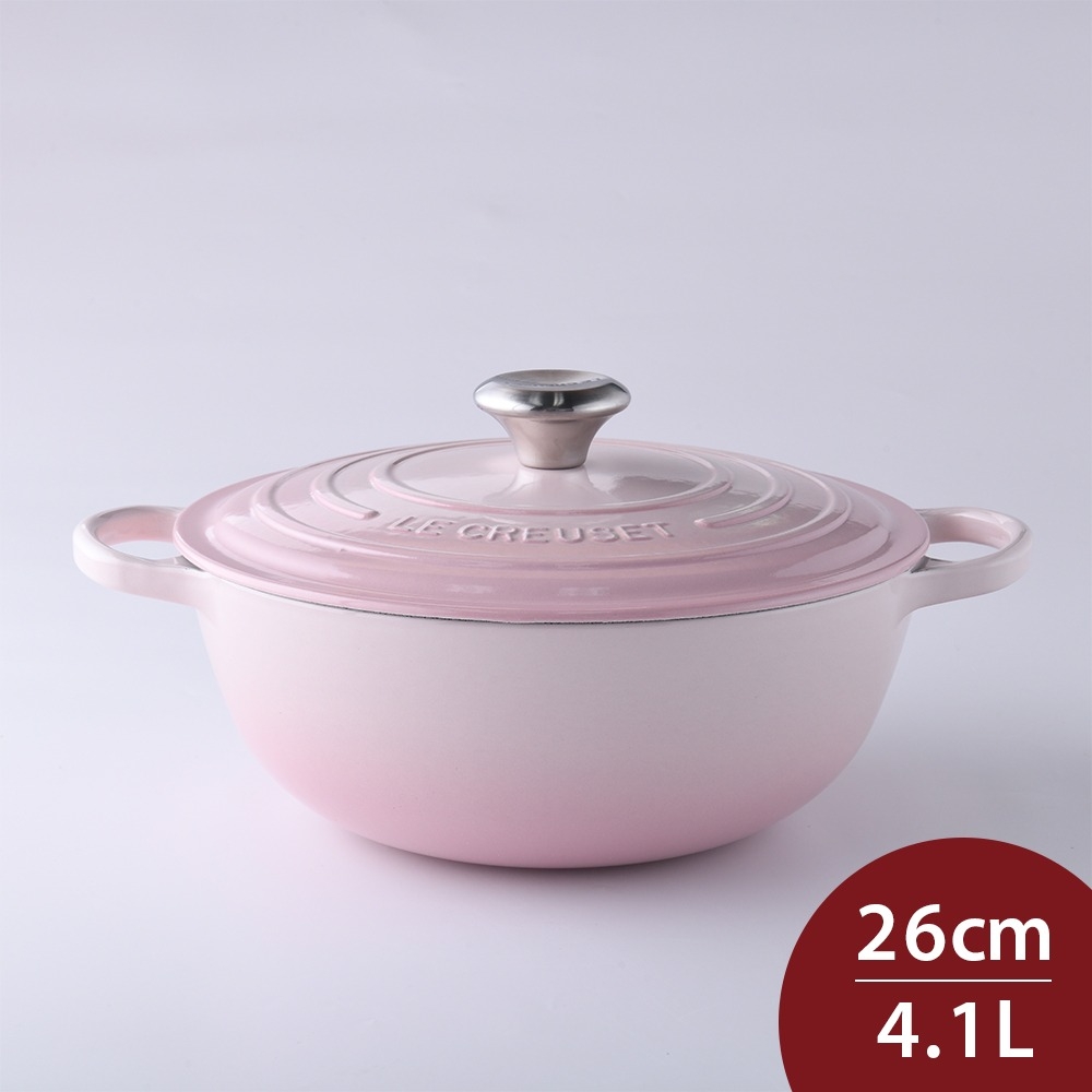 Le Creuset 琺瑯鑄鐵典藏媽咪鍋 26cm 4.1L 貝殼粉 法國製