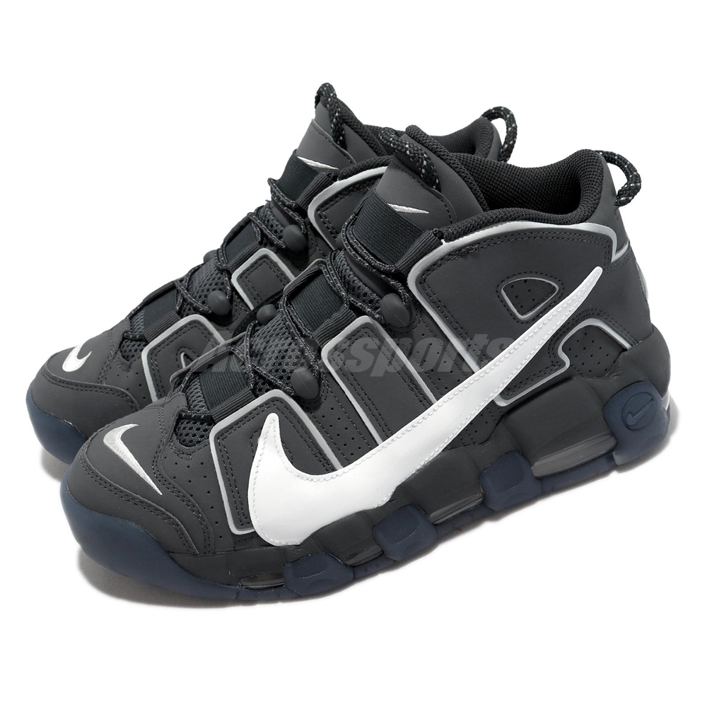 Nike 休閒鞋 Air More Uptempo 96 男鞋 深灰 藍 白 大AIR 氣墊 反光 皮革 DQ5014-068