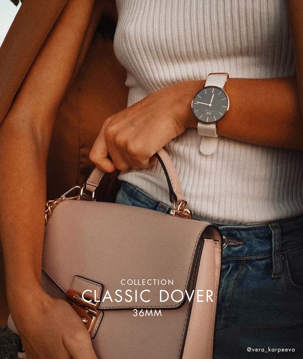 Daniel Wellington DW 手錶Classic Dover 36mm純淨白織紋錶絕版