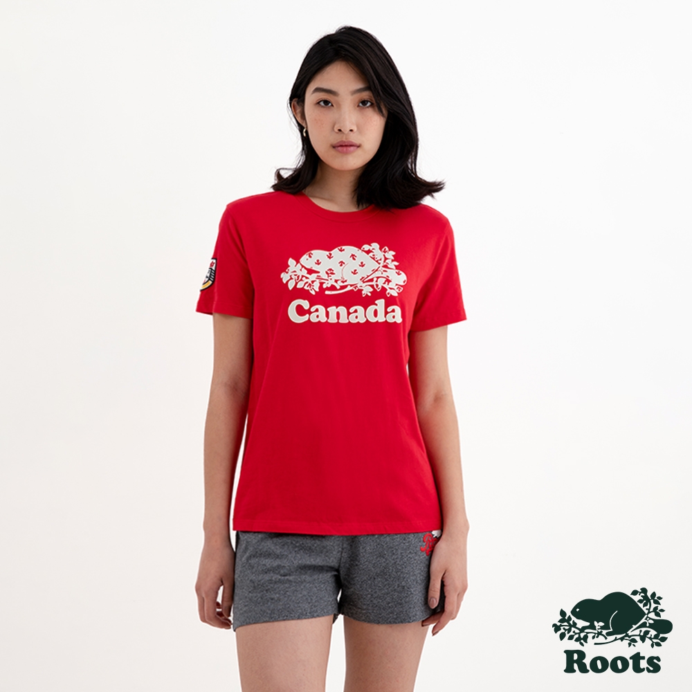 Roots 女裝- CANADA COOPER短袖T恤-紅色