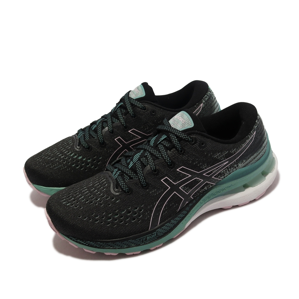 Asics 慢跑鞋 GEL-Kayano 28 女鞋 黑 湖水綠 路跑 支撐 亞瑟士 運動鞋 1012B047004