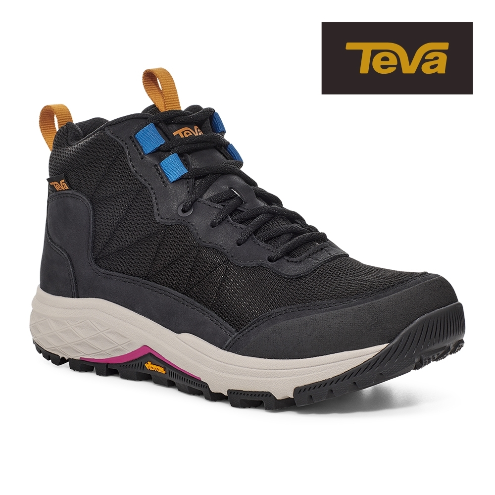 【TEVA】原廠貨 女 Ridgeview Mid 高筒戶外多功能登山鞋/休閒鞋(冒險黑-TV1116631BBCD)