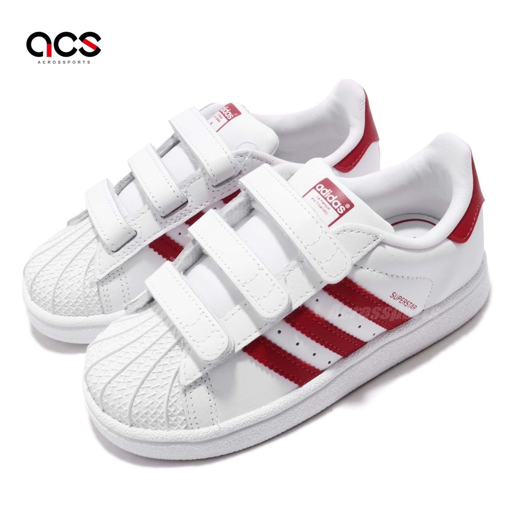 adidas 童鞋 Superstar CF I 白 紅 小童鞋 魔鬼氈 基本款 愛迪達 CG6639