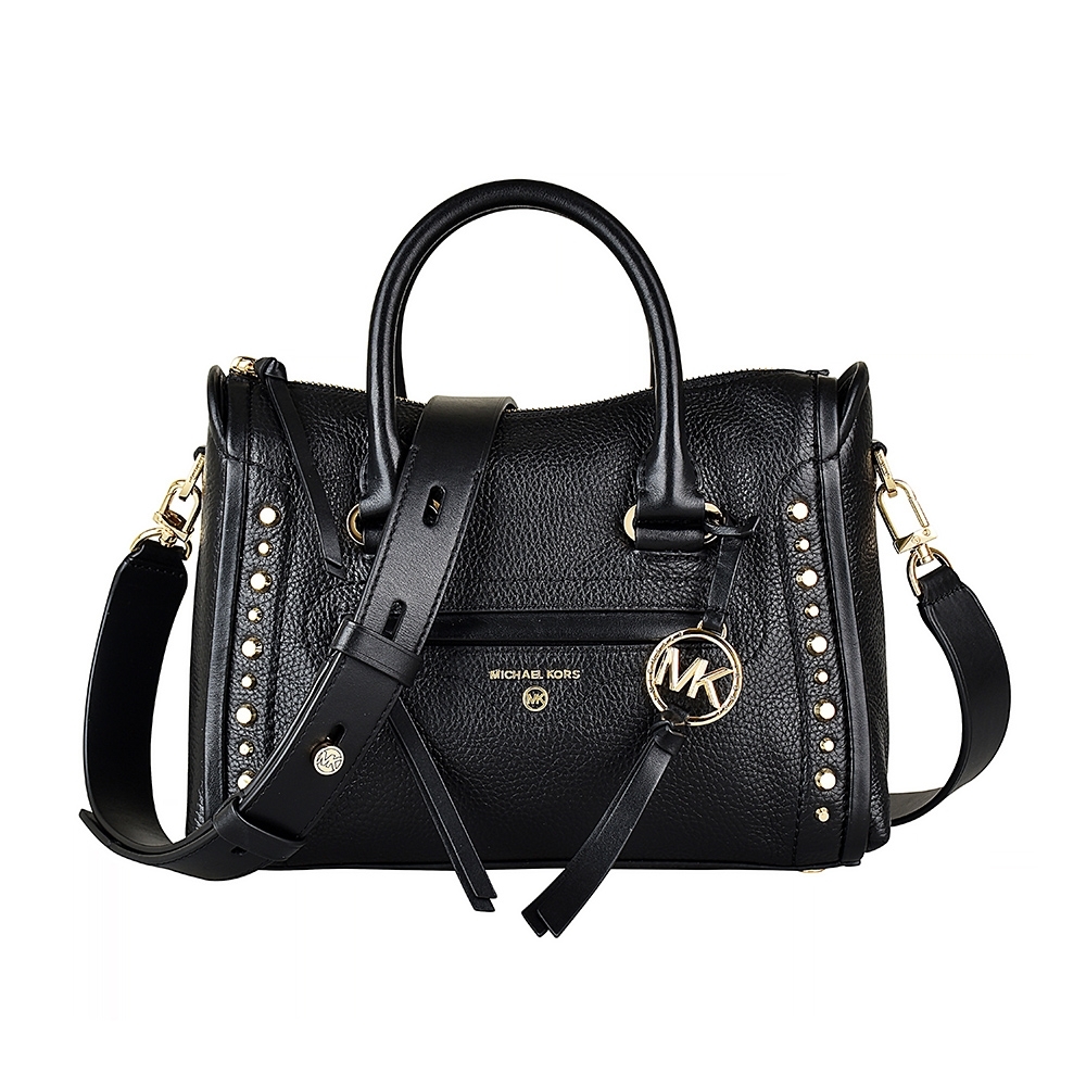 MICHAEL KORS CARINE金字LOGO鉚釘設計牛皮拉鍊手提斜背包(小/多色) product image 1