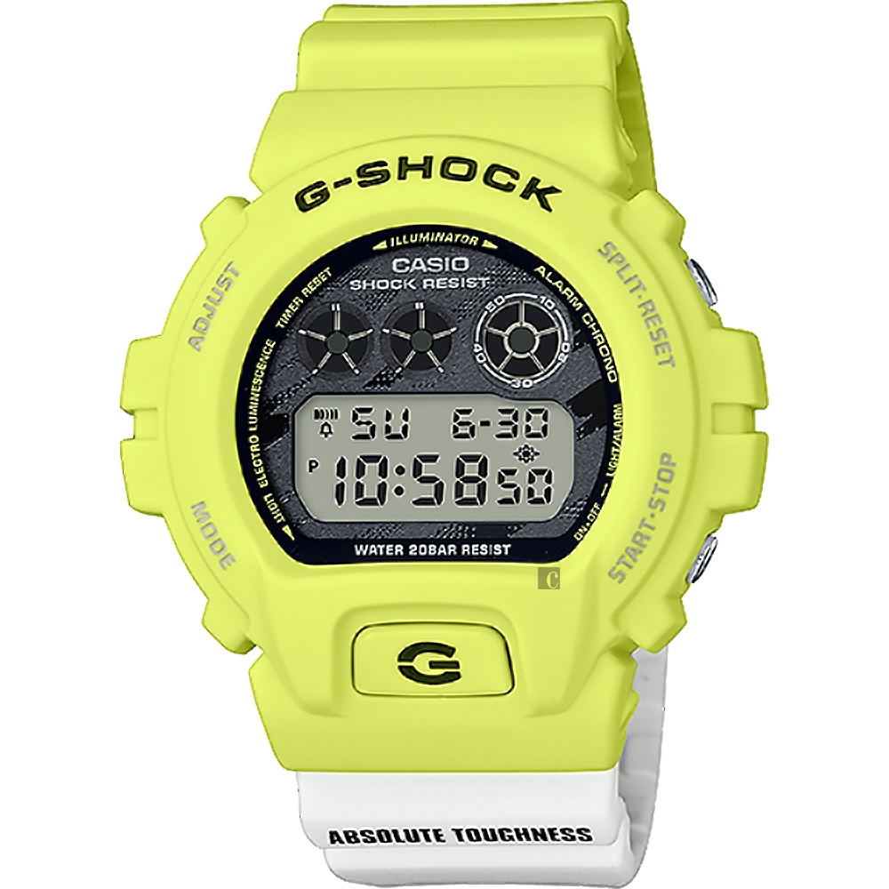 CASIO 卡西歐 G-SHOCK LIGHTING YELLOW SERIES戶外運動計時手錶 DW-6900TGA-9