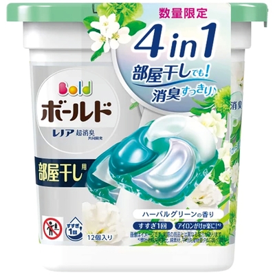 日本【P&G】Bold 4D洗衣膠球盒裝12入 草本葉香