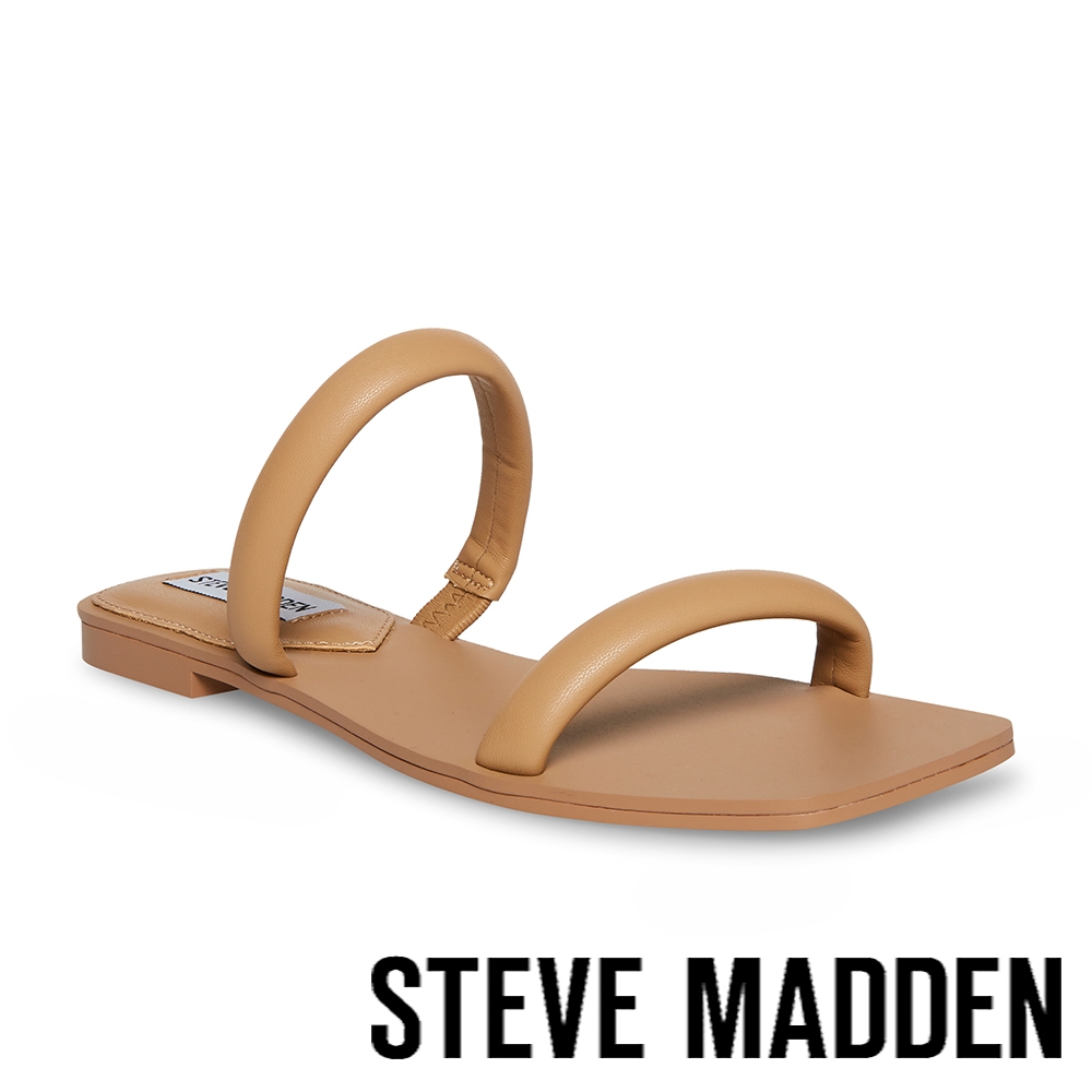 STEVE MADDEN-PEDRA 方頭雙帶涼拖鞋-棕色