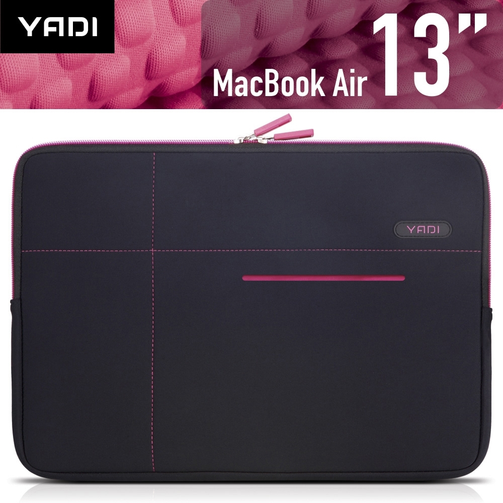 YADI MacBook Air 13吋專用內袋_抗衝擊_防震機能_粉蝶紅