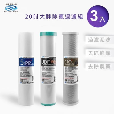怡康 20吋大胖除氯過濾型濾心組 5微米pp udf椰殼活性碳 cto燒結壓縮活性碳 全屋淨水