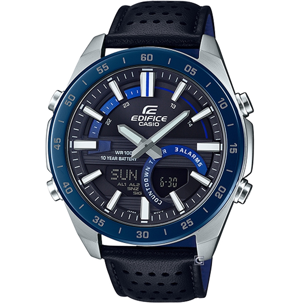 CASIO EDIFICE 10年電力雙顯運動錶(ERA-120BL-2A)