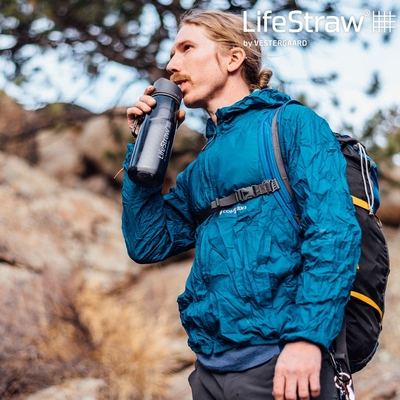 LifeStraw Go二段式過濾生命淨水瓶 650ml｜海軍藍