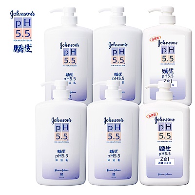 嬌生pH5.5 潤膚沐浴乳(2合1)1000ml(3入組)