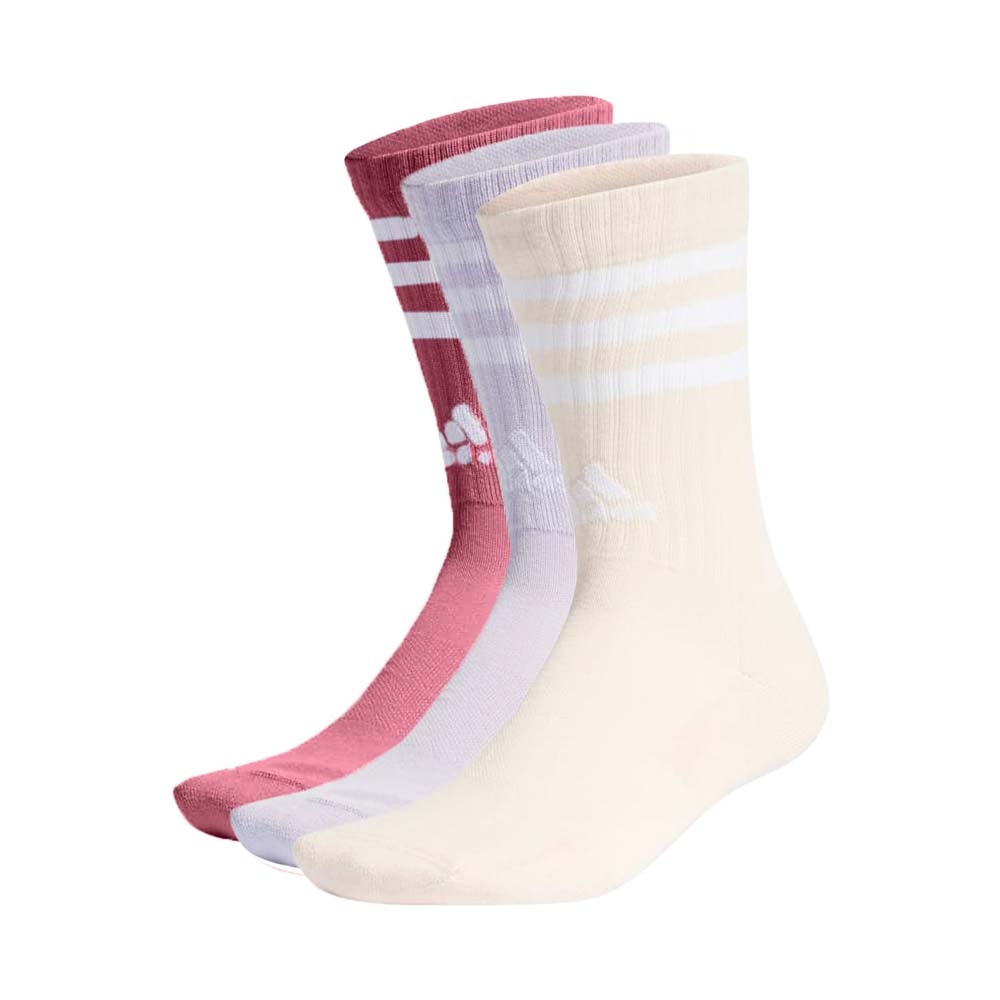 ADIDAS 男女運動中筒襪-三雙入-襪子 長襪 訓練 愛迪達 IC1326 淺橘紫玫紅