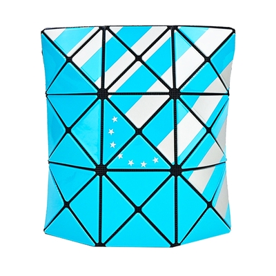 ISSEY MIYAKE 三宅一生 BAOBAO紀念版拼色亮面3x3拚色萬用包-藍