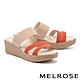 拖鞋 MELROSE 清新寬版彈力繫帶楔型高跟拖鞋－橘 product thumbnail 1