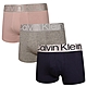 Calvin Klein Reconsidered Steel 棉質寬腰帶合身四角/平口褲 CK內褲-粉、灰、深藍 三入組 product thumbnail 1