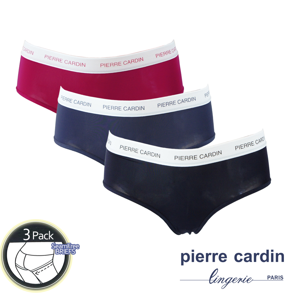 Pierre cardin 皮爾卡登女性內衣 LOGO織帶三角褲(3件組)