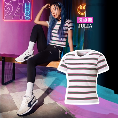 Puma 短袖上衣 Team Mock Neck 女款 草地綠 白 大學T Julia 吳卓源 53837702